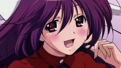 Open mouth purple eyes