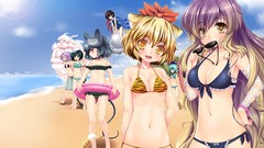 Open mouth swimsuits purple