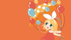 Orange Balloons Chibi vocaloid kagamine rin