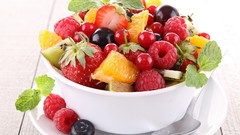 Orange Berries blueberries mint strawberries fruits raspberries 