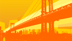 Orange Bridge Art abstract