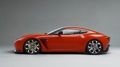 Orange cars Aston Martin Zagato side view vehicles Aston Martin 