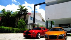 Orange cars Lamborghini houses audi r8 Supercars 