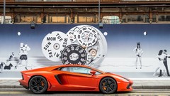 Orange cars Lamborghini Lamborghini-Aventador