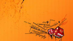 Orange dice warm focus