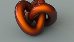 Orange digital art Mobius strip