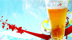 Orange drink abstract artwork