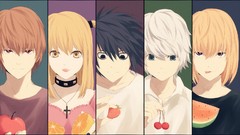 Orange food cross collar red eyes long hair blue eyes amane 