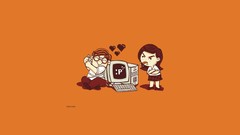 Orange geek minimalistic digital art