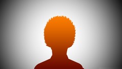 Orange haircut silhouettes artwork