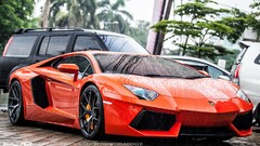 Orange Lamborghini aventador Lamborghini-Aventador