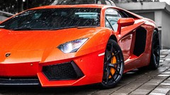 Orange Lamborghini aventador Lamborghini-Aventador
