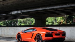 Orange Lamborghini aventador Lamborghini-Aventador