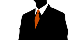 Orange Mad Men suit selective coloring