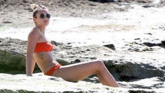 Orange miley cyrus bikini