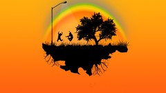 Orange rainbows vectors