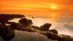 Orange sunset verdes peninsula