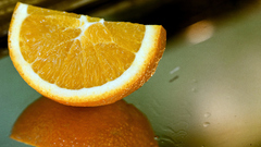 Oranges orange slices reflections