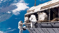 Orbit astronauts outer space