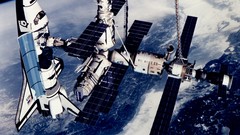 Orbit Earth outer space Mir Space Station mir Space Shuttle 