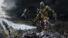 Orcs fantasy art artwork hammer warrior creature