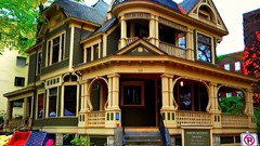 Oregon USA Victorian houses