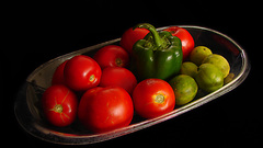 Organic fruit vegetables tomatoes