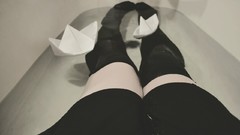 Origami legs stockings bathtubs body parts