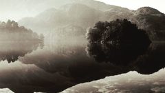 Outdoors grayscale lakes reflections