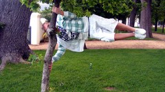 Outdoors parkour handstand human