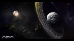 Outer space artistic planets