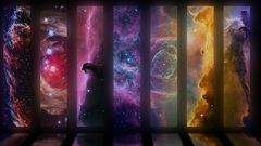 Outer space artistic rainbows