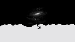 Outer space artwork grayscale
