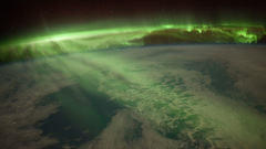 Outer space aurora borealis