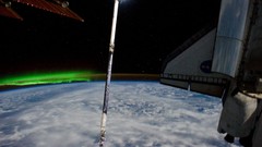 Outer space aurora borealis