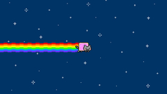 Outer Space cats rainbows