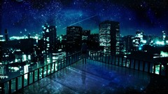 Outer space cityscapes night