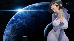 Outer space Earth huge