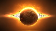 Outer space explosions planets