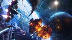 Outer space explosions planets