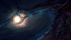 Outer space futuristic digital