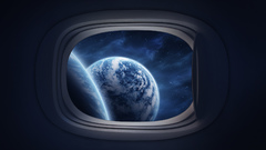 Outer space futuristic planets