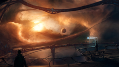 Outer space futuristic planets