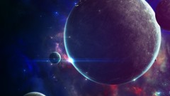 Outer space futuristic planets
