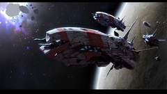 Outer space futuristic planets