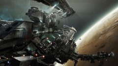 Outer space futuristic planets