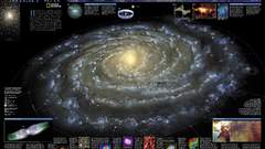 Outer space galaxies infographics