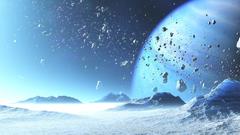 Outer space galaxies planets