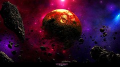 Outer space galaxies planets