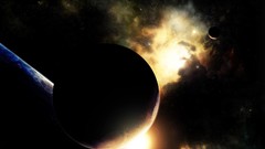 Outer space galaxies planets